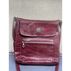 Relic Embossed Croc Faux Leather Crossbody Purse Red Adjustable Strap